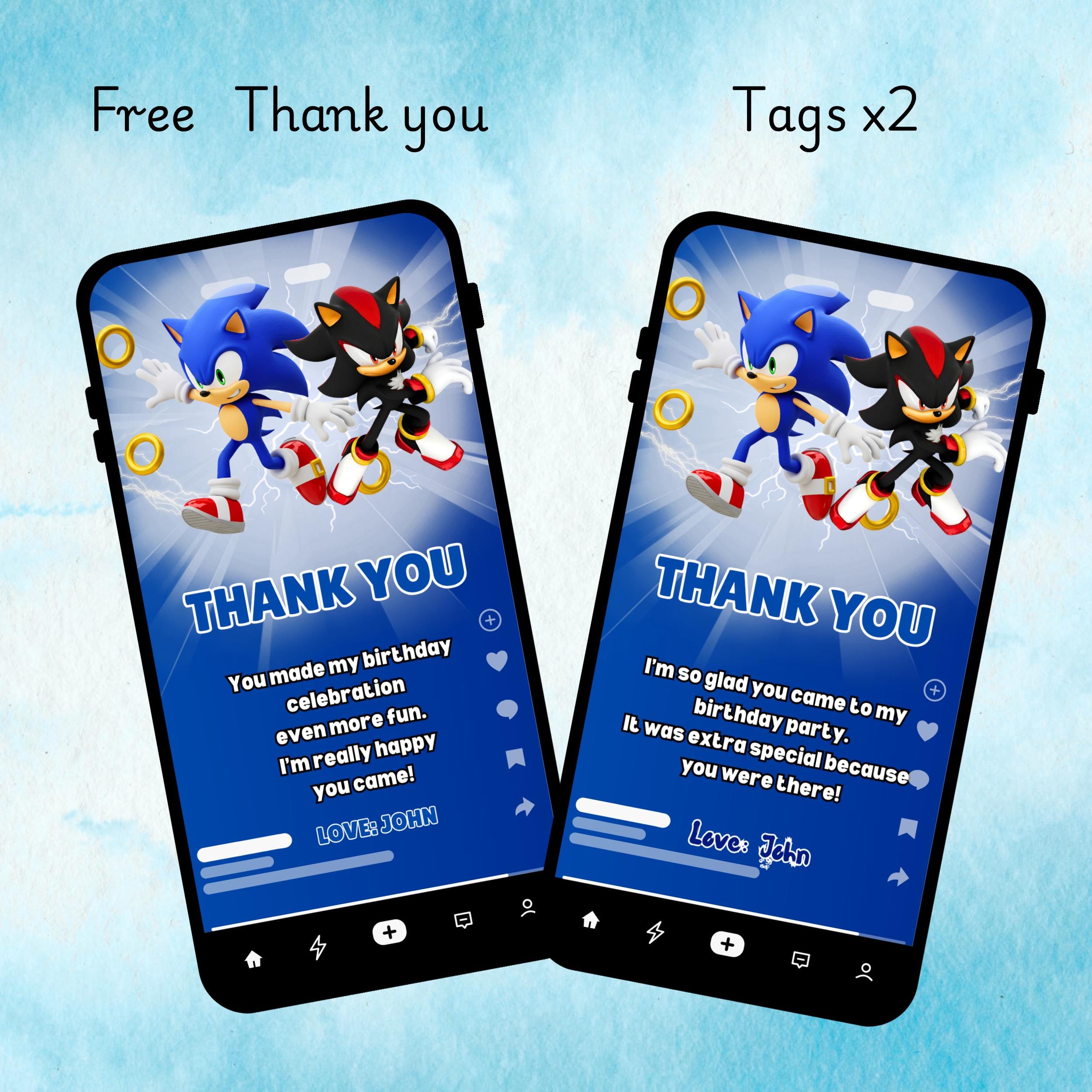 Sonic Birthday Invitation – Editable Canva Video 4 Sonic Birthday Invitation – Editable Canva Video - Image 4