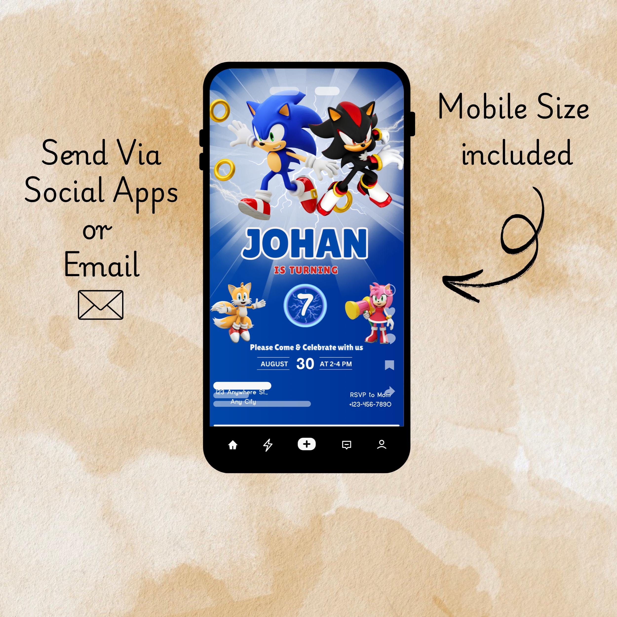 Sonic Birthday Invitation – Editable Canva Video 5 Sonic Birthday Invitation – Editable Canva Video - Image 5