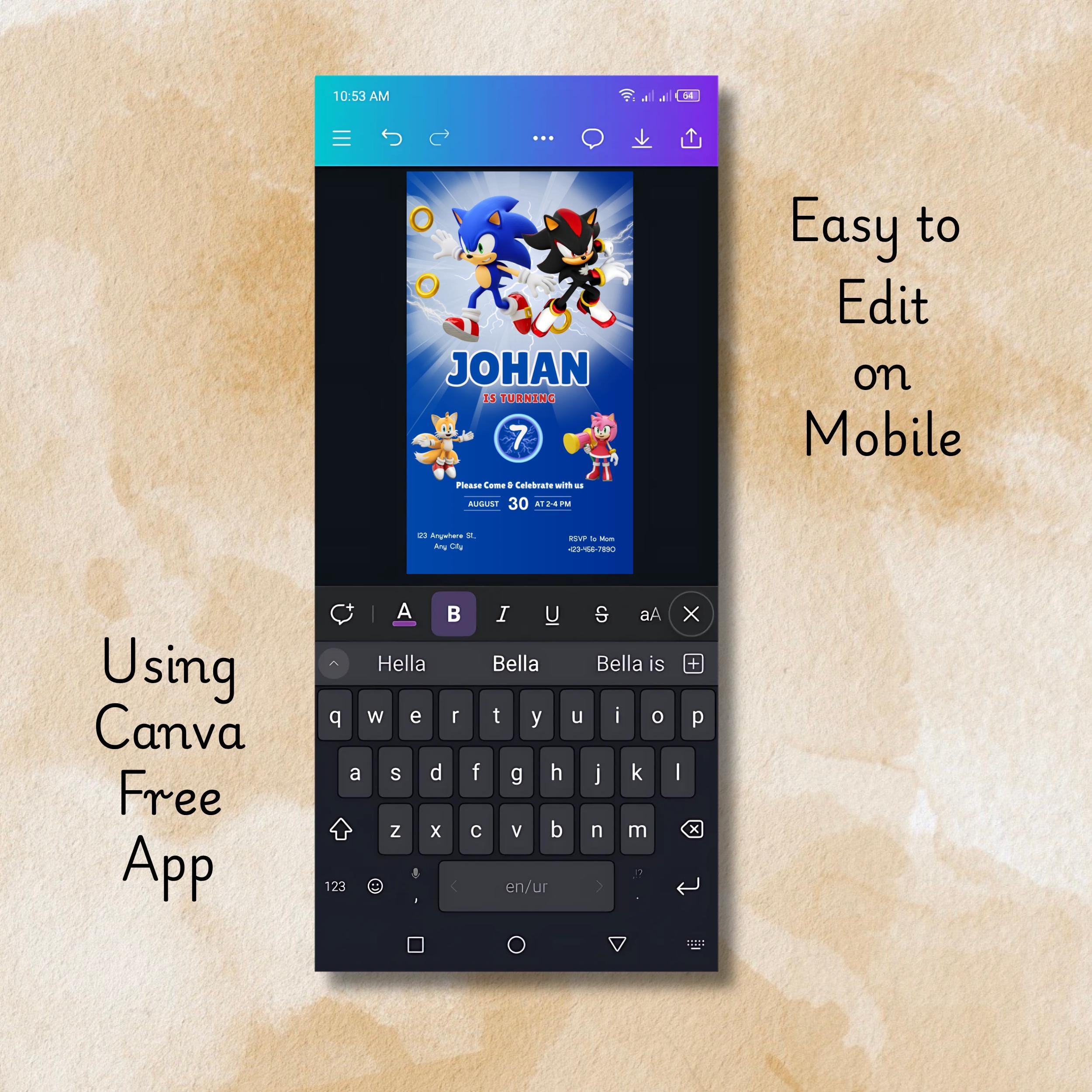 Sonic Birthday Invitation – Editable Canva Video 6 Sonic Birthday Invitation – Editable Canva Video - Image 6