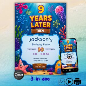 Sponge Birthday Invitation Free