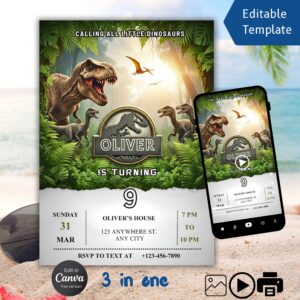 Dinosaur Birthday Party Invitation