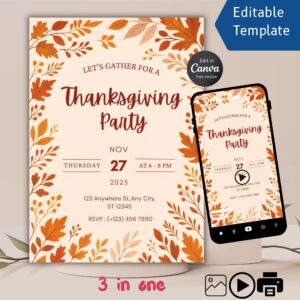 Free Thanksgiving Party Invitation