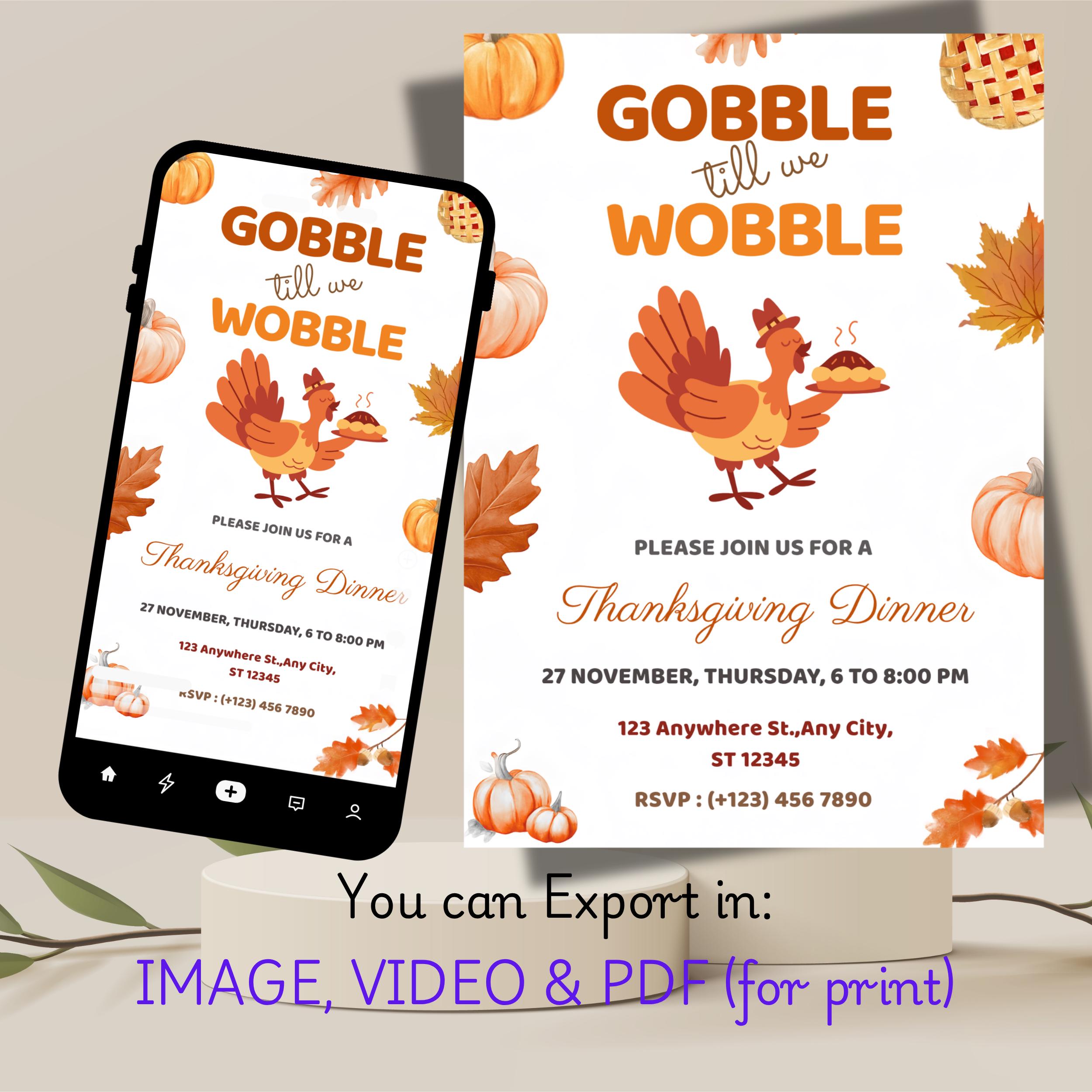 Thanksgiving Invitation Template | Editable Canva Dinner Invite - Image 2