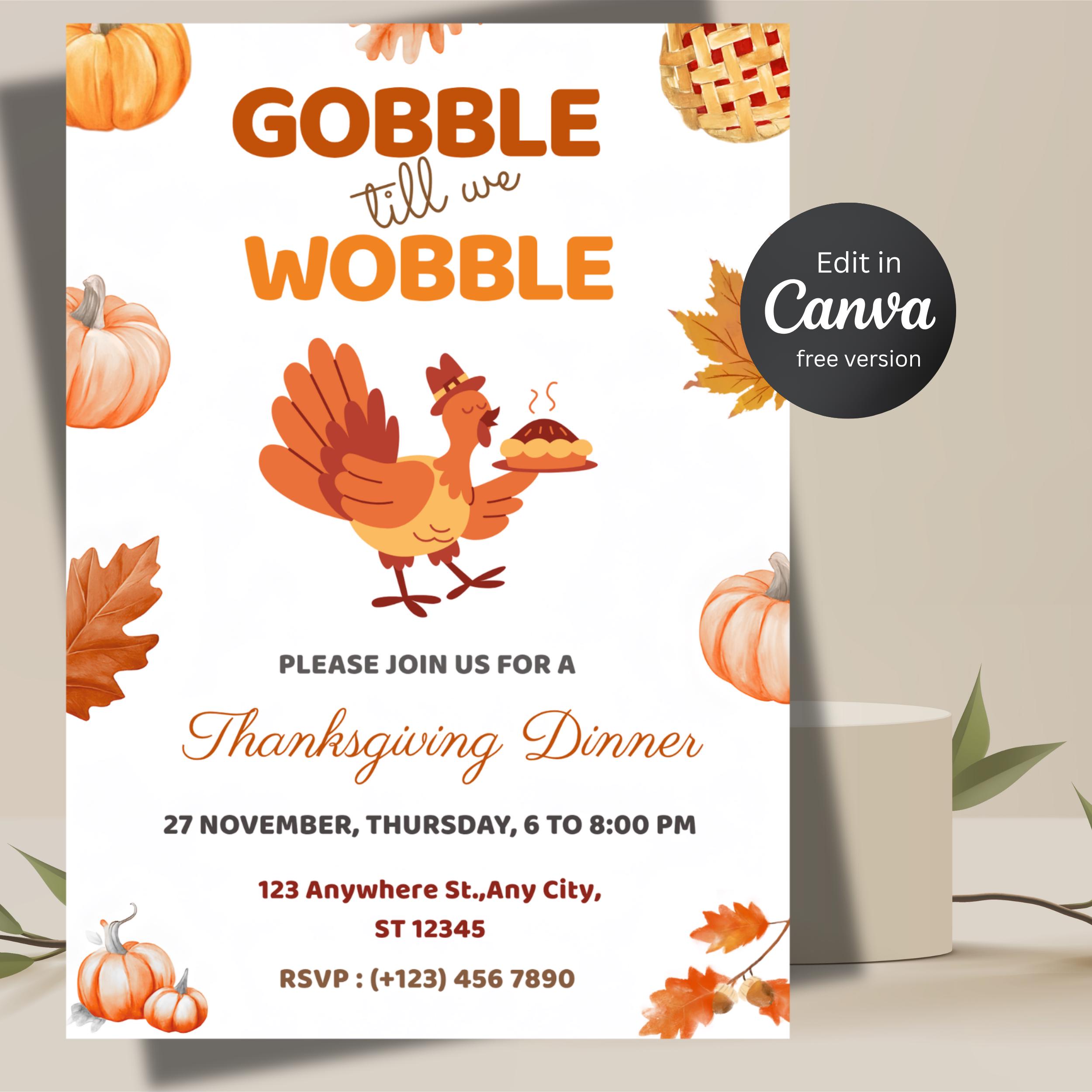 Thanksgiving Invitation Template | Editable Canva Dinner Invite - Image 3