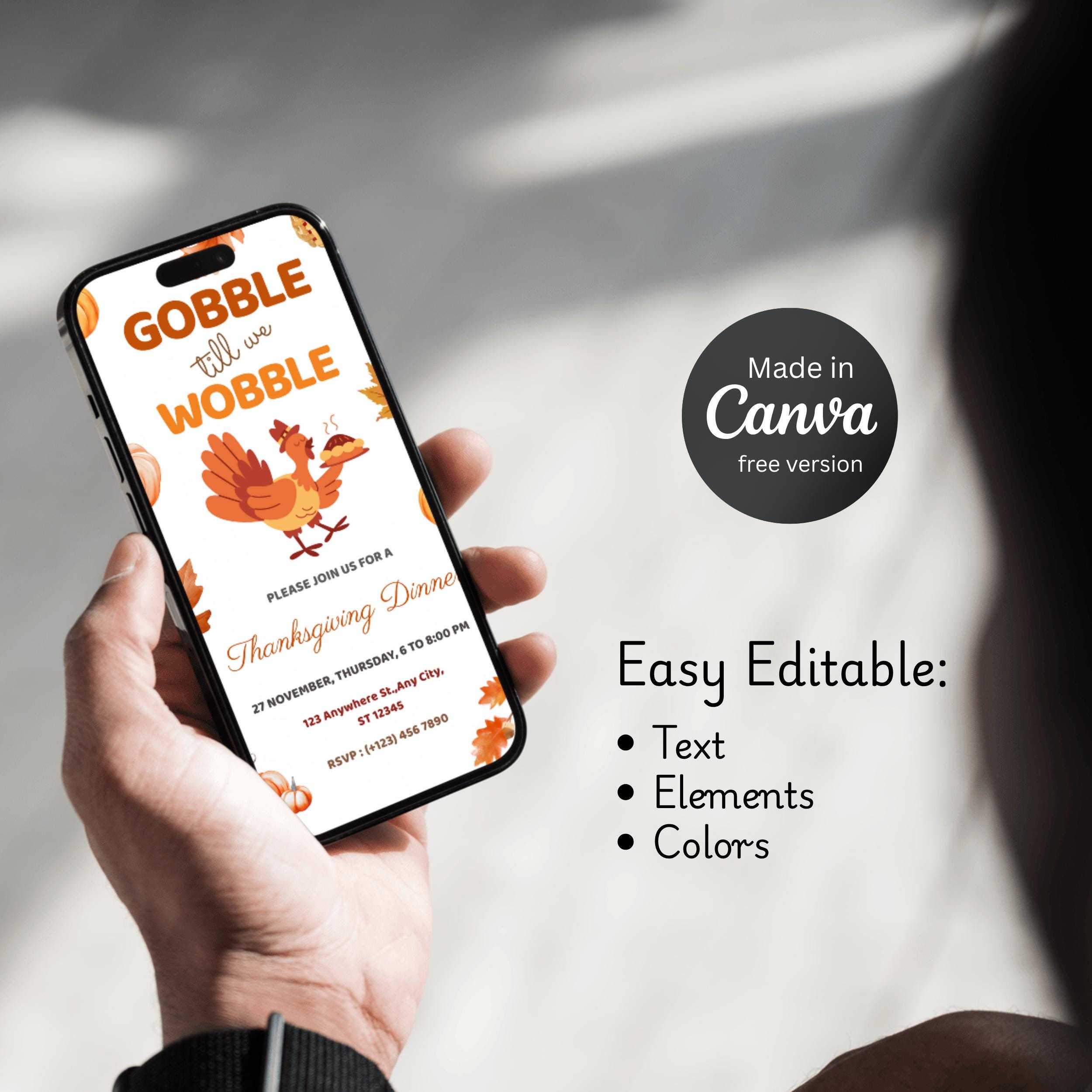 Thanksgiving Invitation Template | Editable Canva Dinner Invite - Image 8