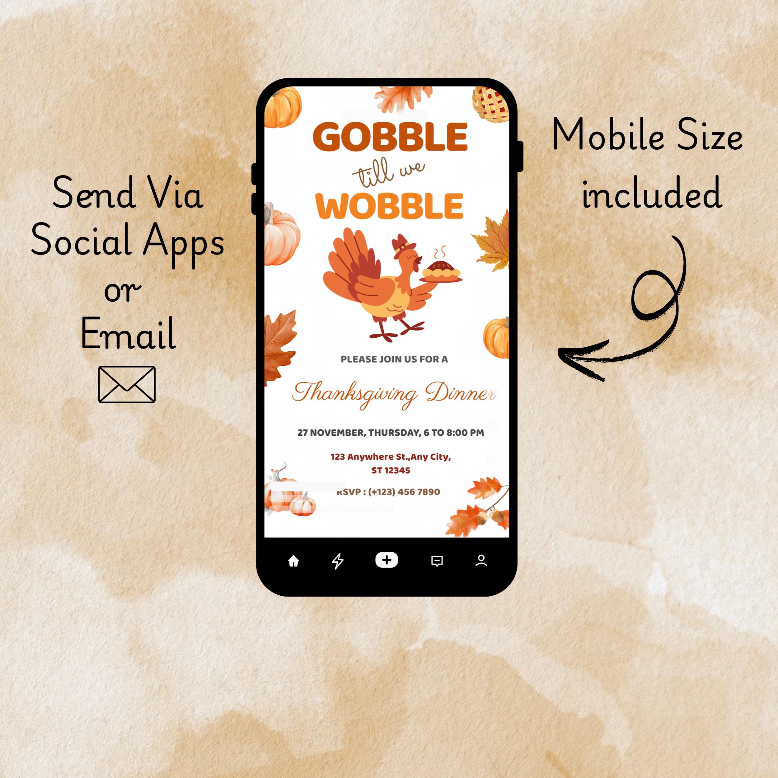 Thanksgiving Invitation Template | Editable Canva Dinner Invite - Image 5