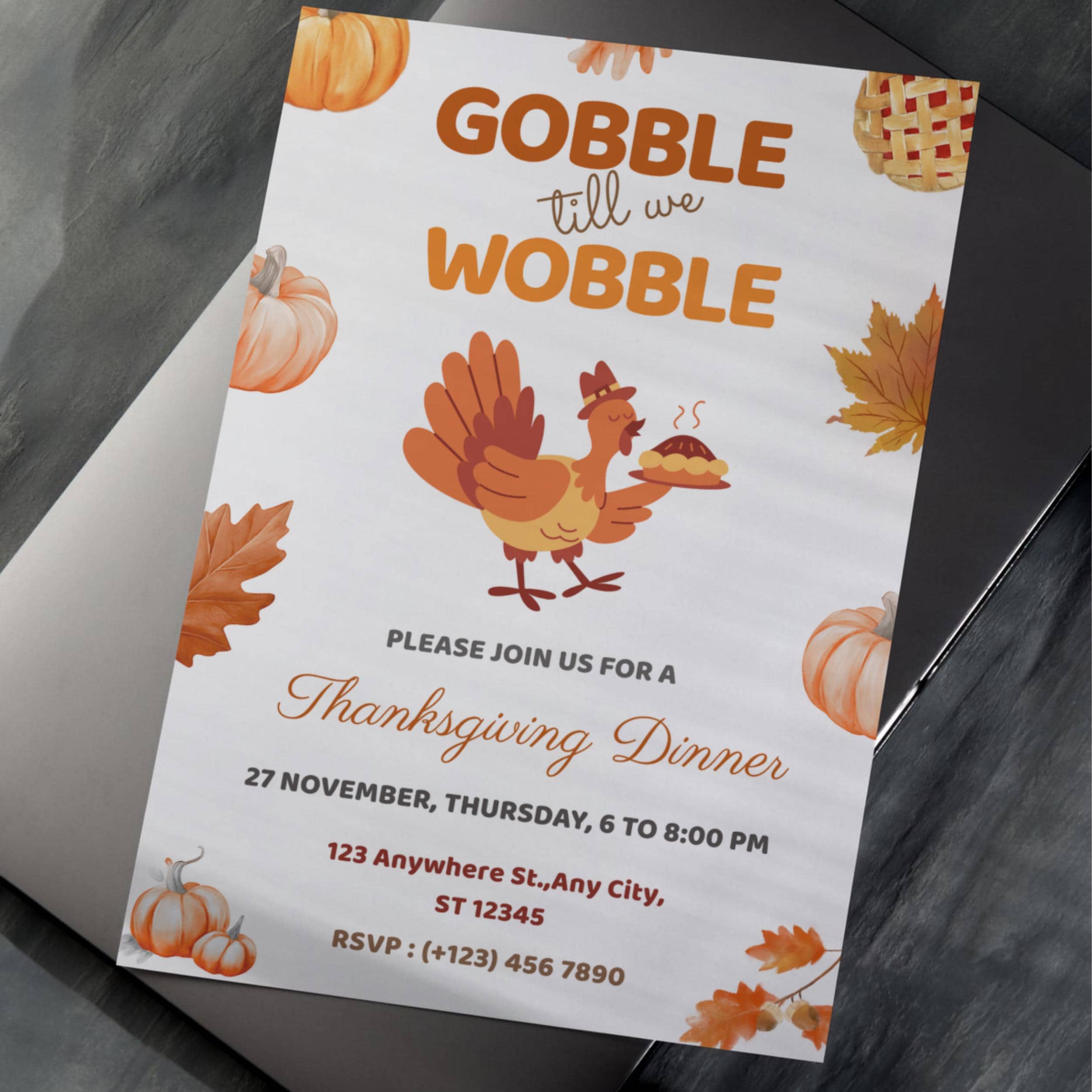 Thanksgiving Invitation Template | Editable Canva Dinner Invite - Image 7