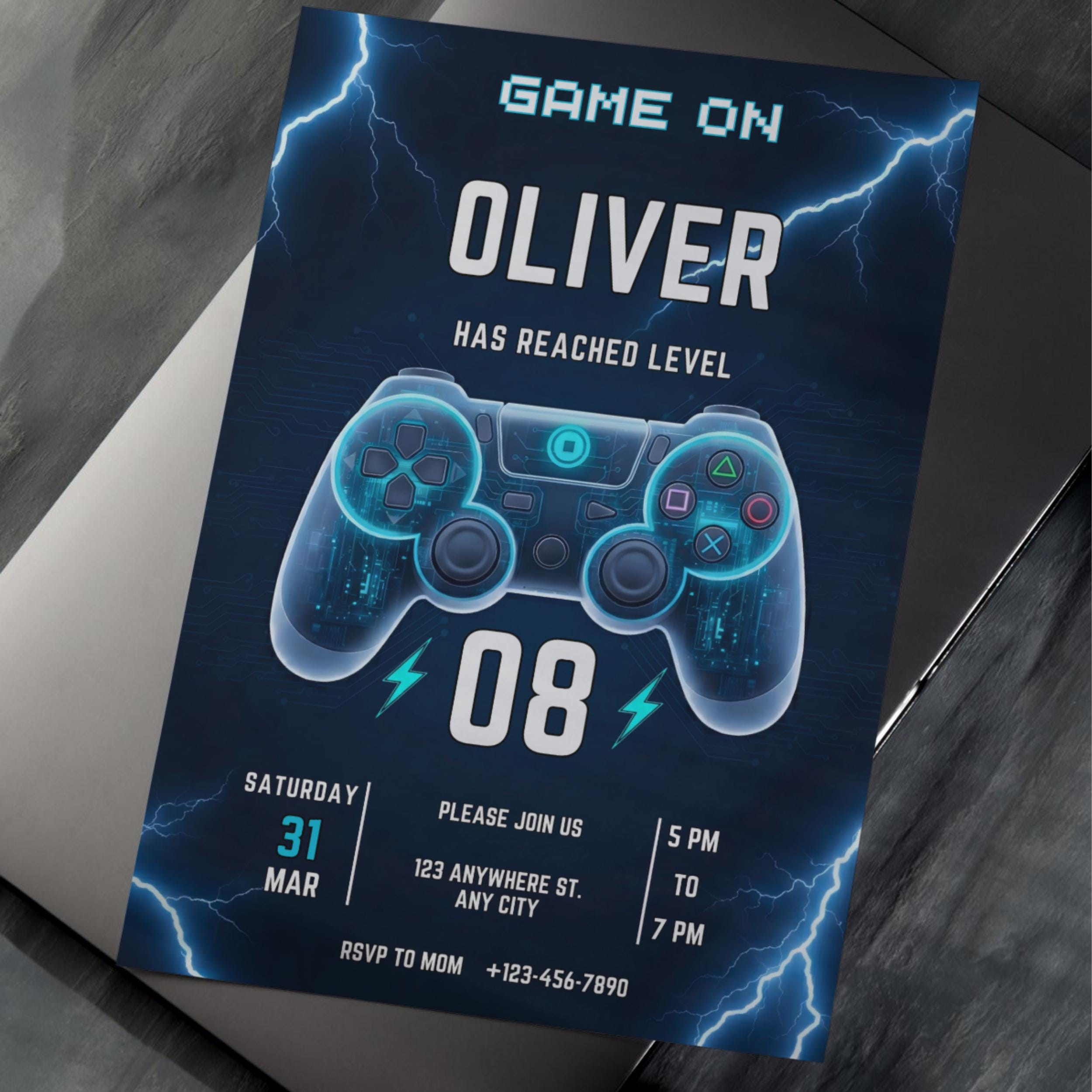 Video Gamer Birthday Invitation | Editable Level Up Canva Template 8 Video Gamer Birthday Invitation | Editable Level Up Canva Template - Image 8