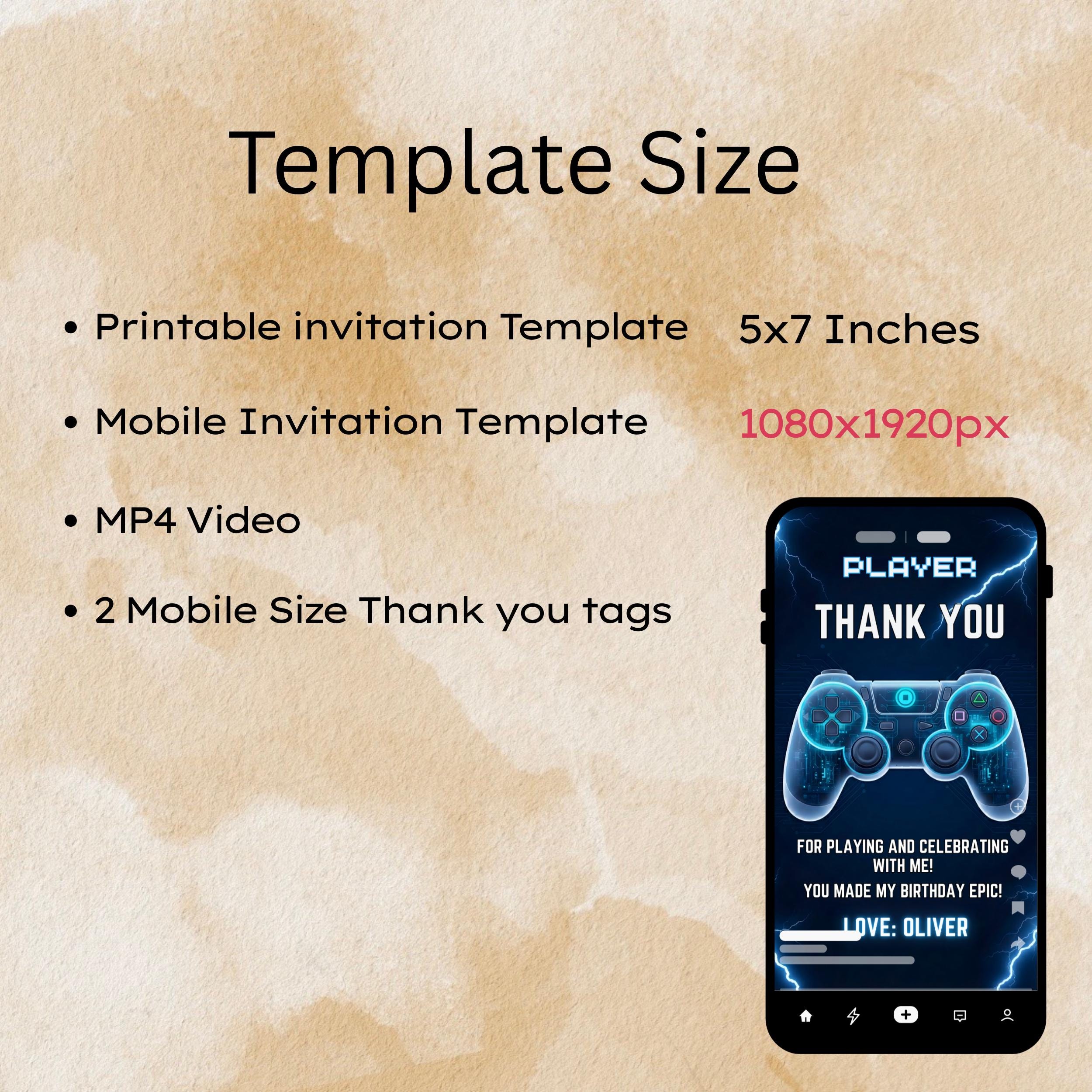 Video Gamer Birthday Invitation | Editable Level Up Canva Template 9 Video Gamer Birthday Invitation | Editable Level Up Canva Template - Image 9