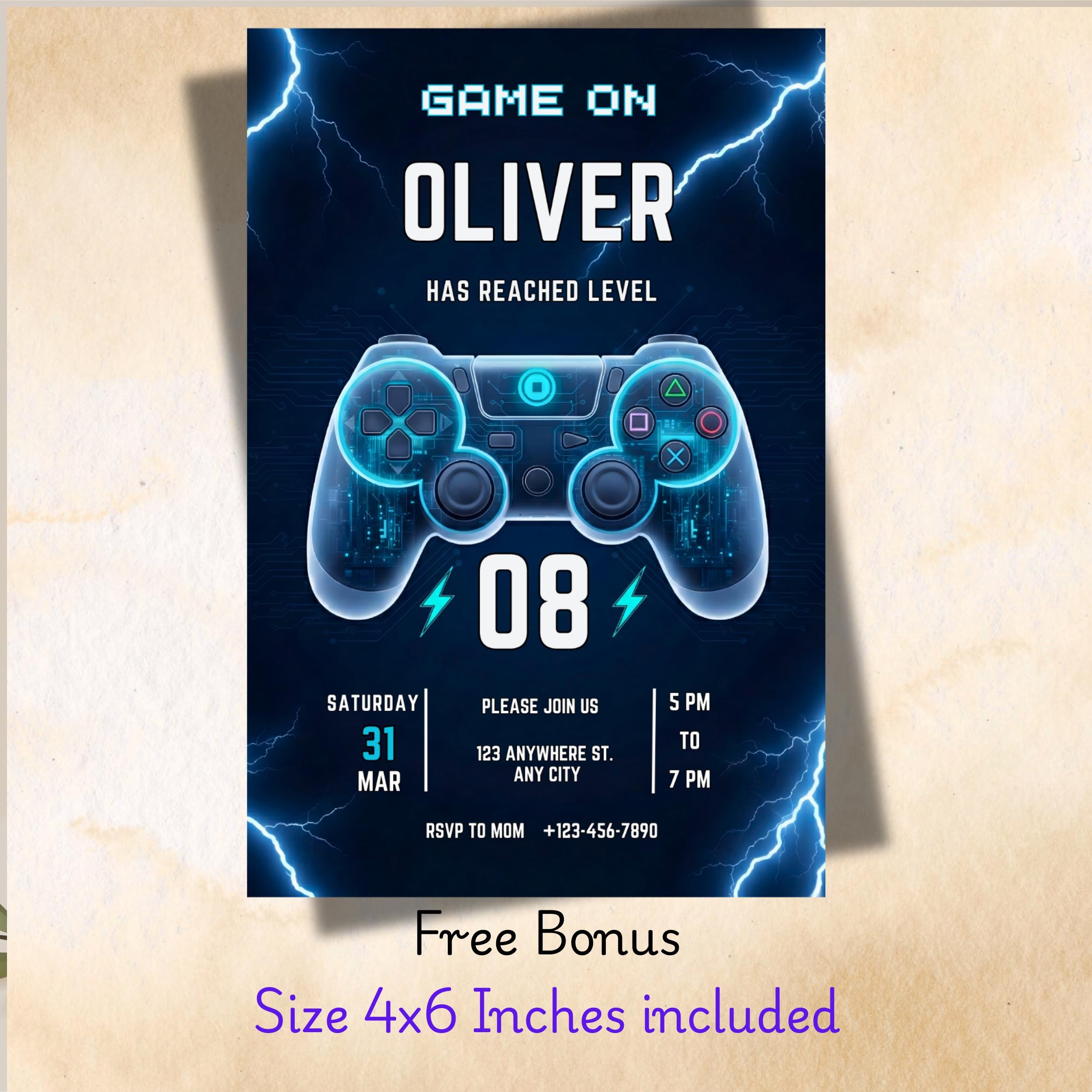 Video Gamer Birthday Invitation | Editable Level Up Canva Template 4 Video Gamer Birthday Invitation | Editable Level Up Canva Template - Image 4