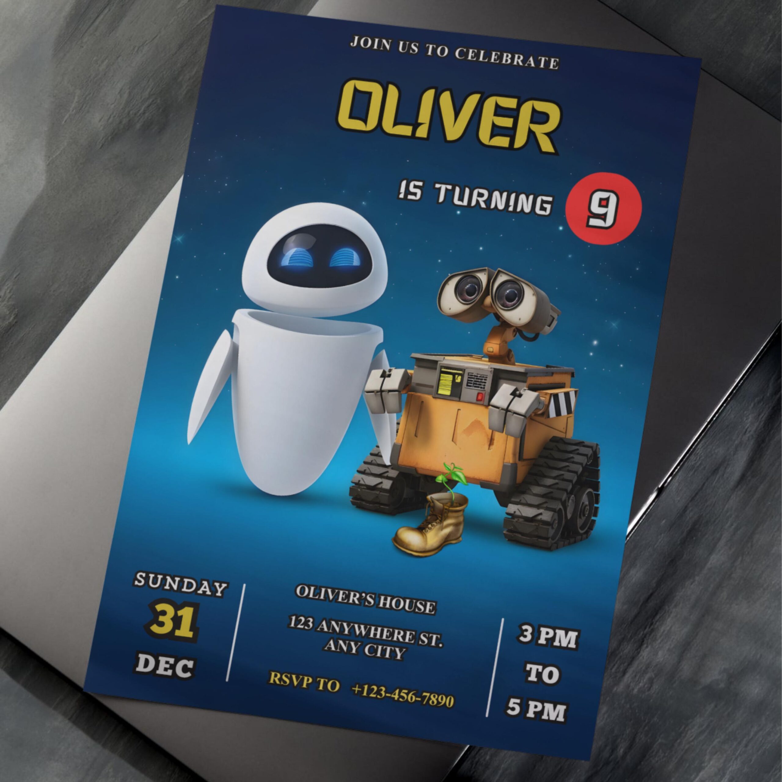 Wall-E Birthday Invitation – Editable Printable & Video 7 Wall-E Birthday Invitation – Editable Printable & Video - Image 7