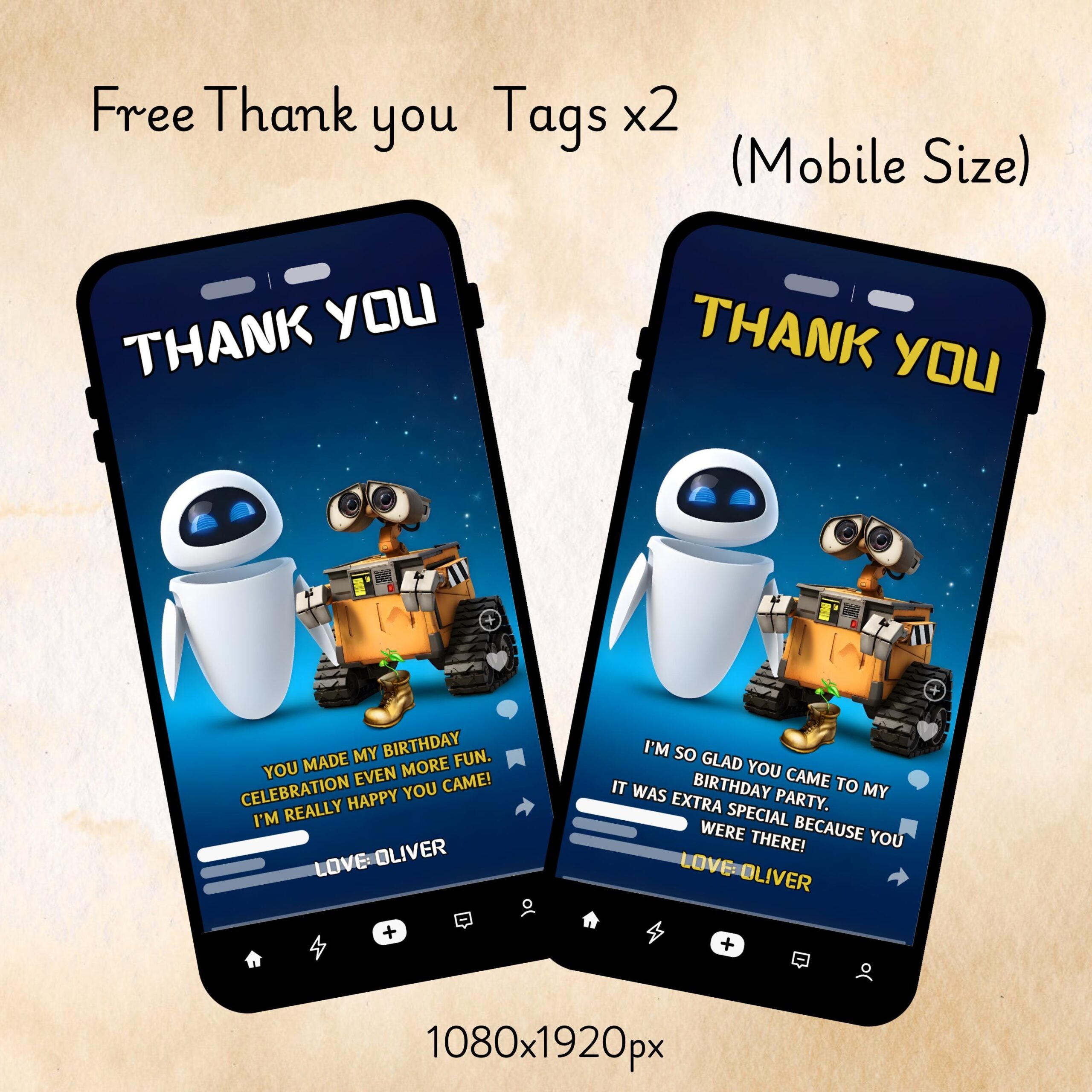 Wall-E Birthday Invitation – Editable Printable & Video 4 Wall-E Birthday Invitation – Editable Printable & Video - Image 4