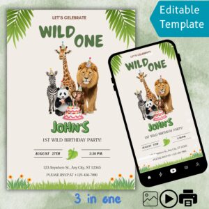 Wild One Birthday Invitation